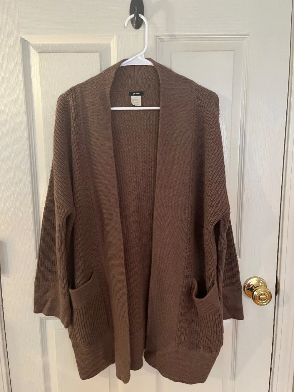 J.Crew Alpaca Merino Wool Blend Chunky Open Cardigan Brown Size M